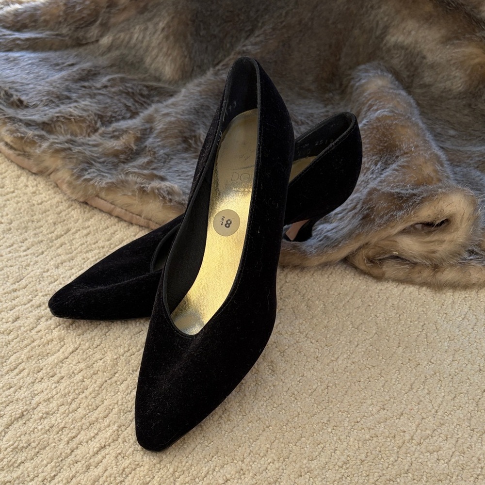 Dolce Black Velvet Heels